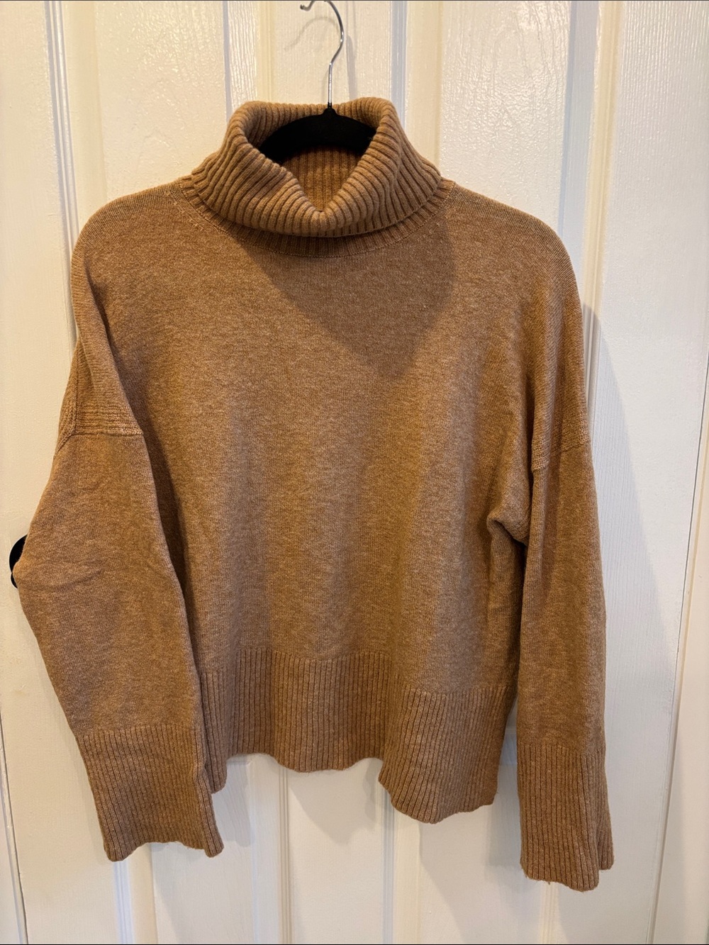 J. Crew Camel Ribbed Turtleneck Pullover Sweater